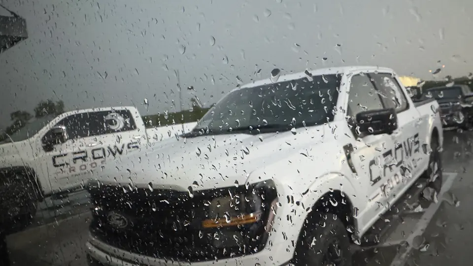 Crows Roofing service trucks ready to respond after wet weather